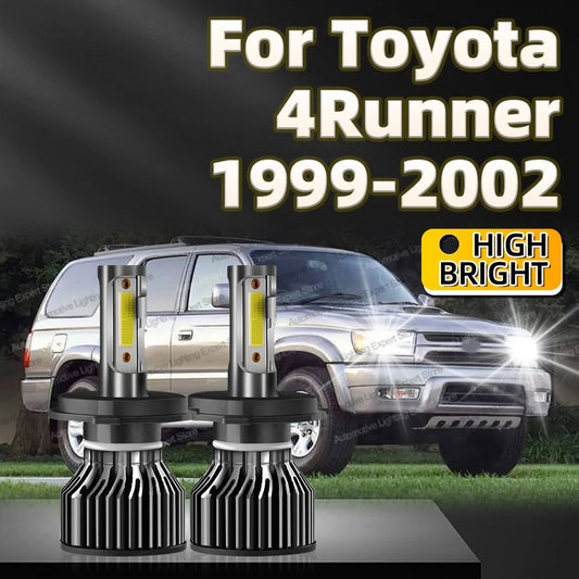 Car Headlight H4 LED Bulb 30000LM Turbo Lamp 12V COB Chip Fan Cooling For Toyota 4Runner 1999 2000 2001 2002 HiLo Beam 6000K