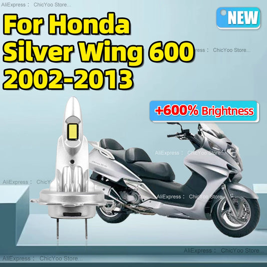 LED Motorcycle Headlight 15000LM 6000K Moto Bulb Wiress Lamp 12V For Honda Silver Wing 600 2002 2003 2004 2005 2006 2007-2013