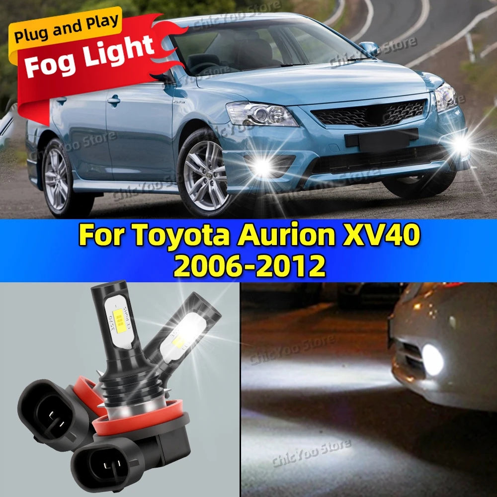 2Pcs 6000K Auto Fog Lights 20000LM CSP LED Car Fog Lamp Bulbs For Toyota Aurion XV40 2006 2007 2008 2009 2010 2011 2012