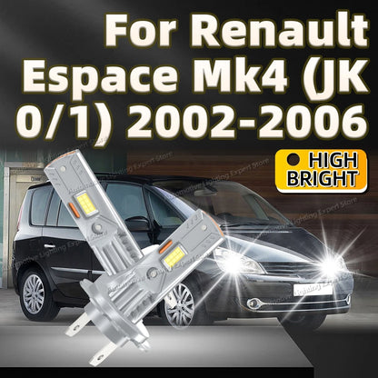 2/4Pcs LED Headlight Lights 6000K Bulb Mini Size Wireless Auto Low Beam H7 For Renault Espace Mk4 JK0 2002 2003 2004 2005 2006