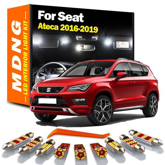 MDNG 12Pcs Canbus LED Interior Map Dome Foot Luggage Light Kit For Seat Ateca 2016 2017 2018 2019 Car Bulbs No Error Accessories