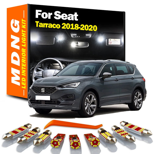 MDNG 18Pcs Canbus For Seat Tarraco 2018 2019 2020 Car LED Bulbs Interior Dome Map Trunk Reading Light Kit No Error Accessories