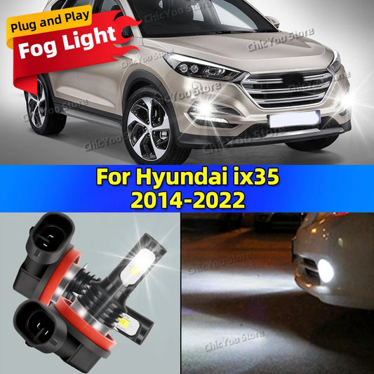 2x Front Fog Light Accessories LED Bulb 20000LM Ultra Bright Lamp For Hyundai ix35 2014-2022 2015 2016 2017 2018 2019 2020 2021