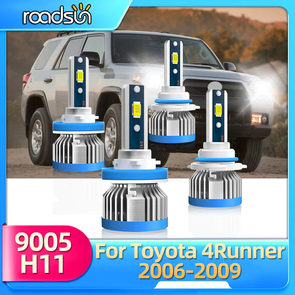 Roadsun Car Headlight Bulbs 20000LM For Toyota 4Runner 2006 2007 2008 2009 CSP 3570 Chips Auto Lights 12V Front Head Lamps