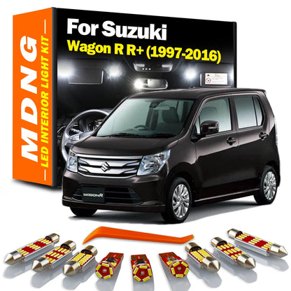 Canbus Car LED Interior Light Kit For Suzuki Wagon R R+ 1997-2009 2010 2011 2012 2013 2014 2015 2016 Number Plate Reading Lamp