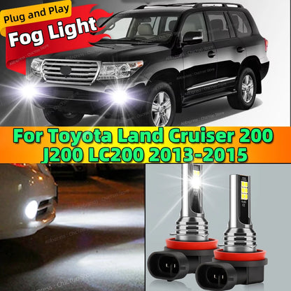 2Pcs 12V 6000K Front Fog Light LED Bulb Accessories Lamp Canbus For Toyota Land Cruiser 200 J200 LC200 2013 2014 2015