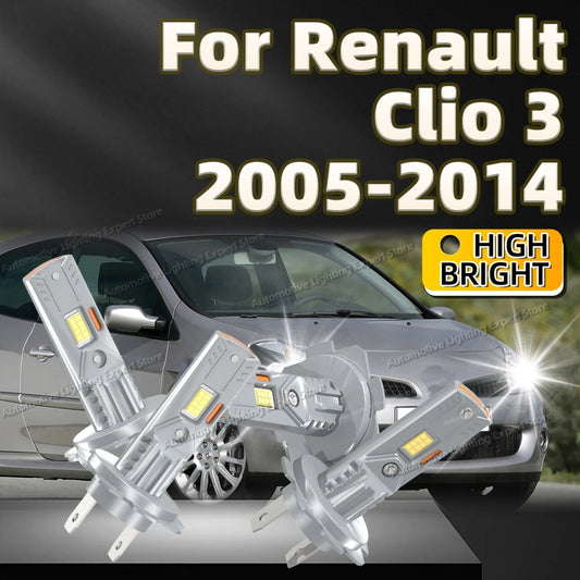 2/4Pcs 6000K Led Headligh Car Lamp CSP Chip High Bright For Renault Clio 3 2005 2006 2007 2008 2009 2010 2011 2012 2013 2014