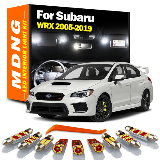 MDNG 8Pcs For Subaru WRX 2005-2014 2015 2016 2017 2018 2019 Vehicle LED Interior Dome Map Light Kit Car Led Lamp Canbus No Error