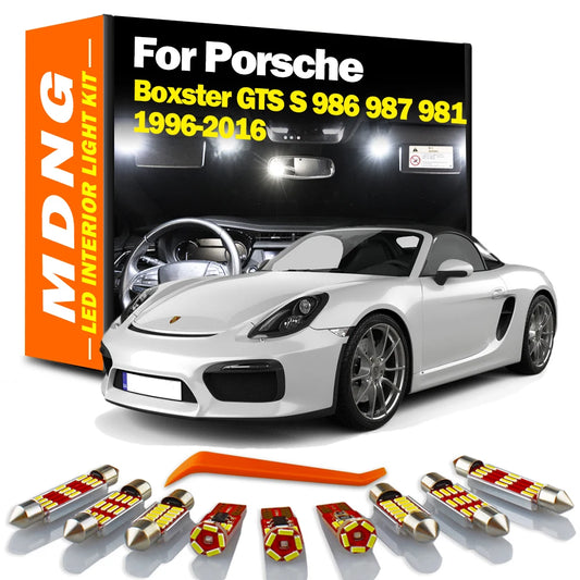 MDNG Sun Visor Lamp For Porsche Boxster GTS S 986 987 981 1996-2014 2015 2016 LED Interior Map Dome Light Kit Car Bulbs No Error