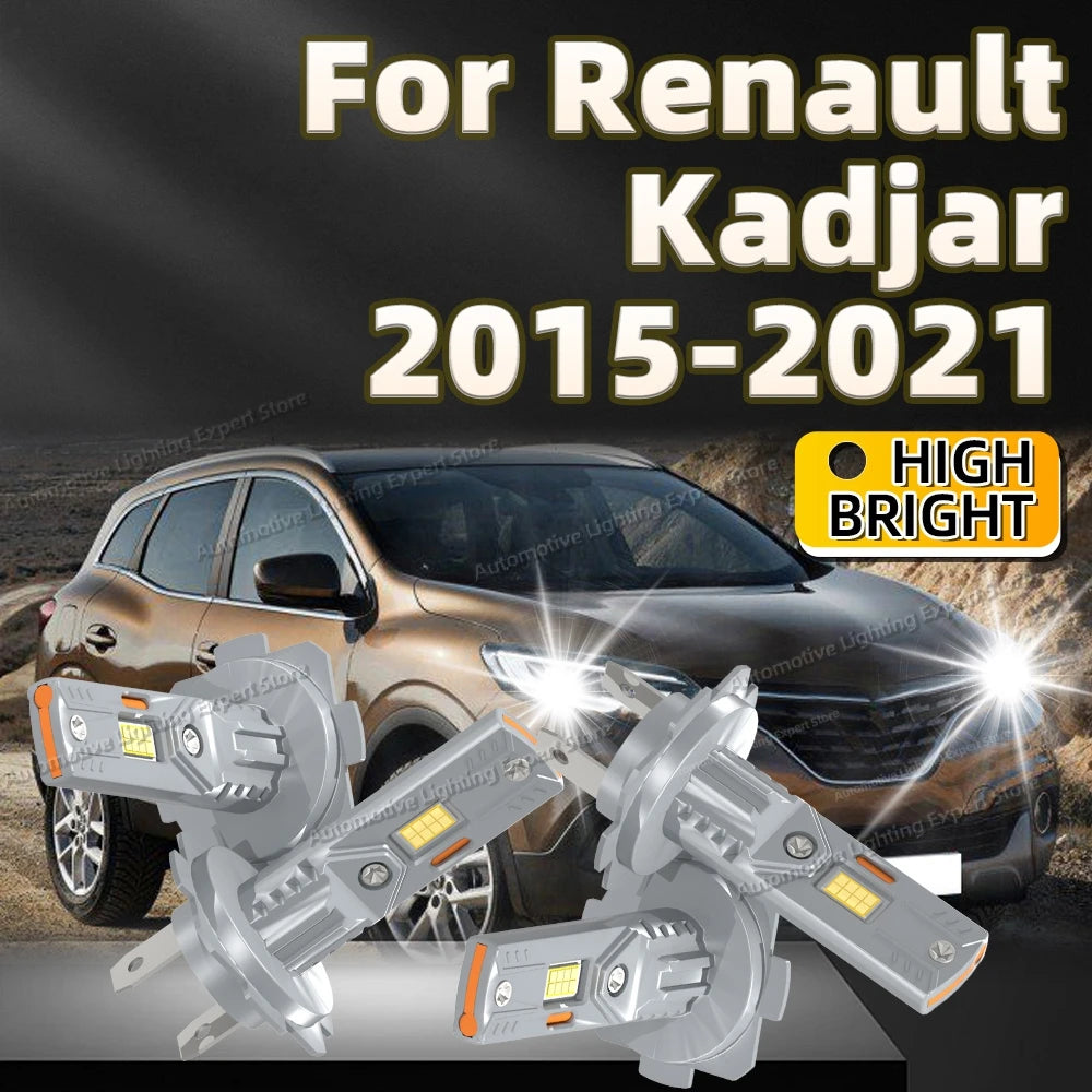 2/4Pcs H7 LED Headlight Bulb Wireless 180W 6000K Lamp For Renault Kadjar 2015 2016 2017 2018 2019 2020 2021 12V