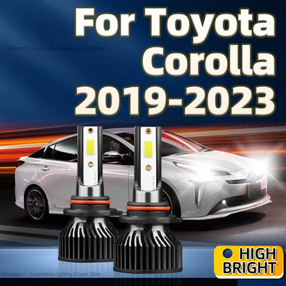 2Pcs Car Headlight LED 9012 HIR2 Auto Bulbs 150W 6000K Lamp with COB Chip For Toyota Corolla 2019 2020 2021 2022 2023