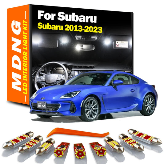 MDNG 11Pcs For Subaru BRZ 2013 - 2017 2018 2019 2020 2021 2022 2023 Indoor Bulb LED Interior Map Door Dome Light Kit Accessories