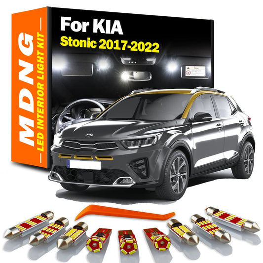 MDNG 11Pcs Canbus Accessories For KIA Stonic 2017 2018 2019 2020 2021 2022 Car Bulbs LED Interior Reading Map Light Kit No Error