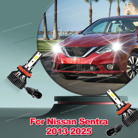 2/4Pcs 25000LM LED Lights 6000K Headlight Bulb Car Lamp For Nissan Sentra 2013-2025 2014 2015 2016 2017 2018 2019 2020