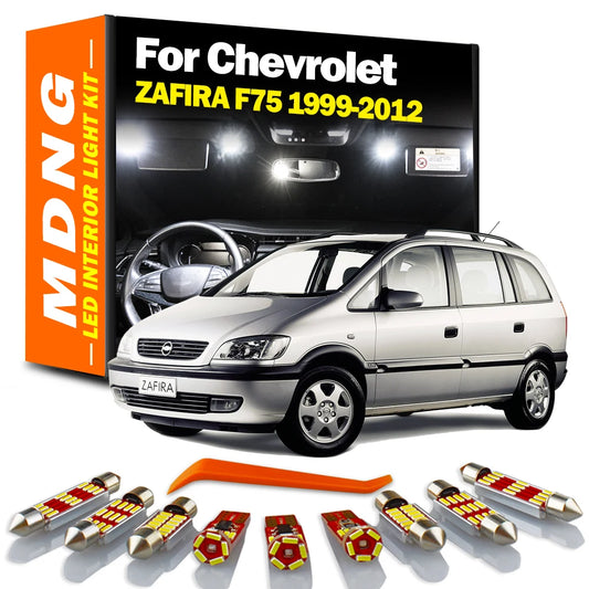 MDNG 10Pcs LED Interior Reading Light Kit For Chevrolet Chevy Zafira F75 1999-2008 2009 2010 2011 2012 Car Bulbs Canbus No Error