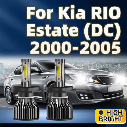 2PCs Car Headlight 150W LED Bulb H4 6000K Lights COB Chip For Kia RIO Estate (DC) 2000 2001 2002 2003 2004 2005