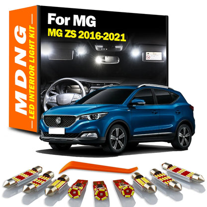 MDNG 8Pcs LED Interior Dome Reading Light Car Bulbs Kit For MG ZS 2016 2017 2018 2019 2020 2021 Map Trunk License Plate Lamp