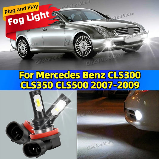 2X LED Car Light Front Fog Lamp Bulb 20000LM Ultra Bright For Mercedes Benz CLS300 CLS350 CLS500 2007 2008 2009 Plug and Play
