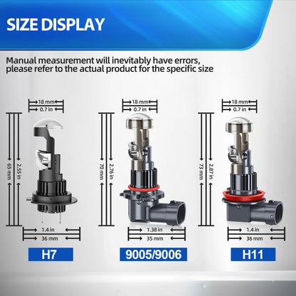 28000LM H7 LED Projector Mini Lens Car Headlight H11 9005 HB3 9006 HB4 6000K LHD Wireless Plug and Play 12V Left Hand Drive