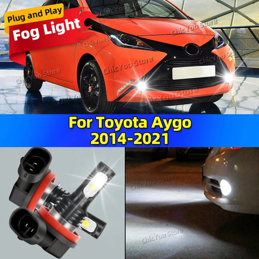 LED Car Fog Light Bulbs Auto Lamp For Toyota Aygo 2014 2015 2016 2017 2018 2019 2020 2021 20000LM Ultra Bright Plug and Play