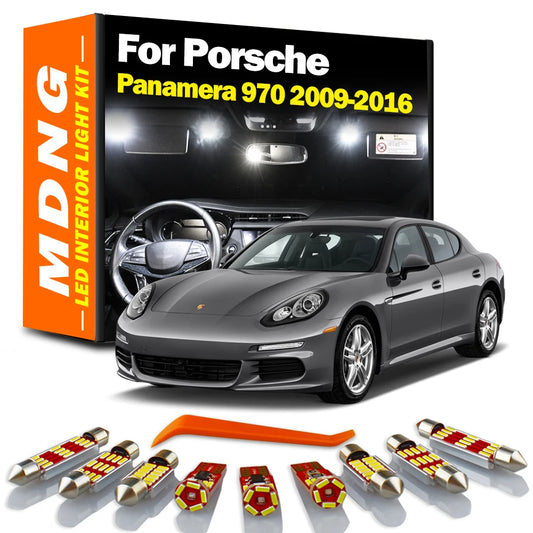 MDNG 16Pcs LED Bulbs Interior Map Dome Light Kit For Porsche Panamera 970 2009 2010 2011 2012 2013 2014 2015 2016 Accessories