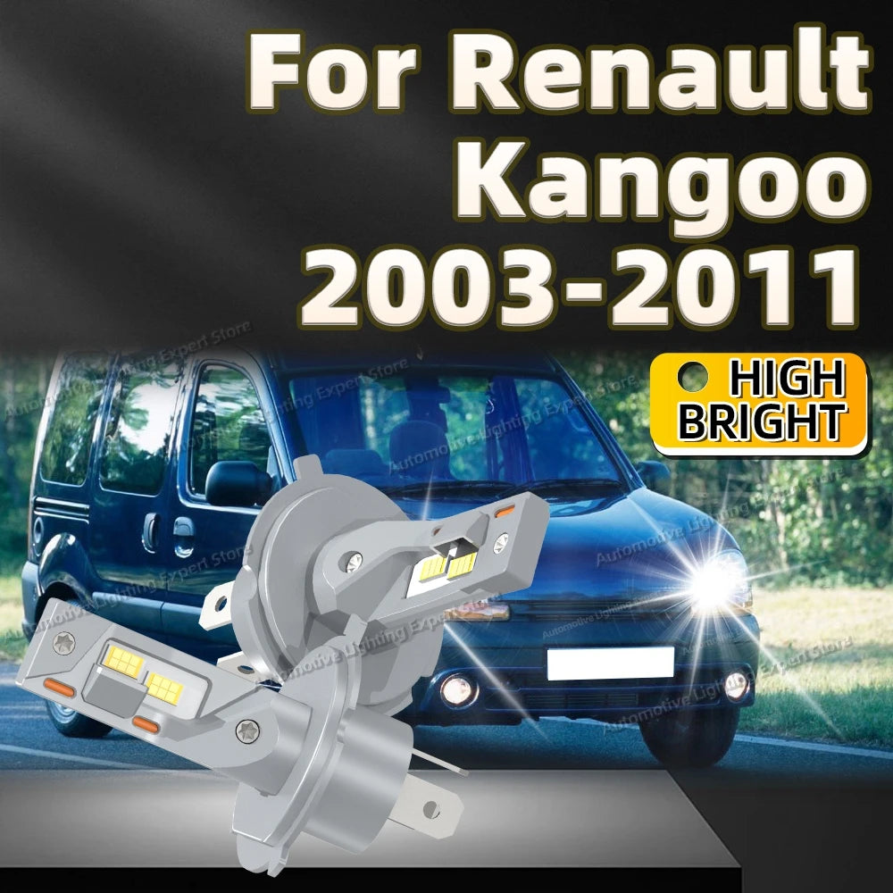 180W High Power H4 LED Bulb Headlight 6000K CSP Powerful Lamp For Renault Kangoo 2003 2004 2005 2006 2007 2008 2009 2010 2011