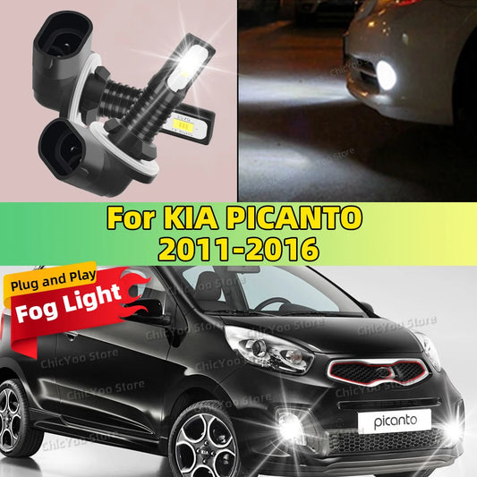 For KIA PICANTO 2011 2012 2013 2014 2015 2016 2X LED Car Light Front Bulb Fog Lamp 20000LM Ultra Bright Plug and Play