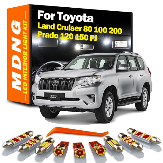 MDNG Canbus For Toyota Land Cruiser 80 100 200 Prado 120 150 FJ LED Interior Reading Trunk Door Light Kit Car Bulbs Accessories
