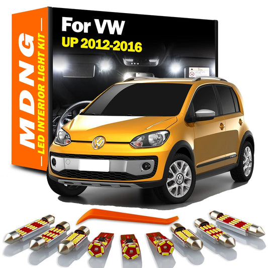 MDNG 6Pcs Car Luggage Bulbs For Volkswagen VW UP 2012 2013 2014 2015 2016 LED Interior Map Dome Light Kit Canbus Accessories