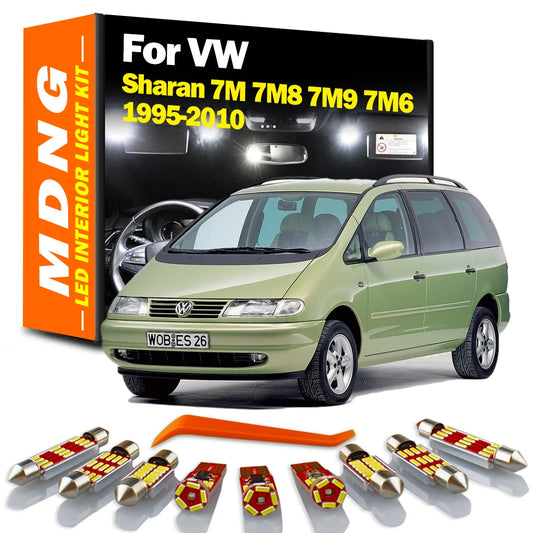 MDNG For Volkswagen VW Sharan 7M 7M8 7M9 7M6 1995-2008 2009 2010 LED Interior Map Dome Reading Light Kit Car Footwell Door Bulbs