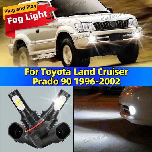 2pcs LED Bulbs Car Fog Light 6000K Anti-Glare Lamp For Toyota Land Cruiser Prado 90 1996 1997 1998 1999 2000 2001 2002