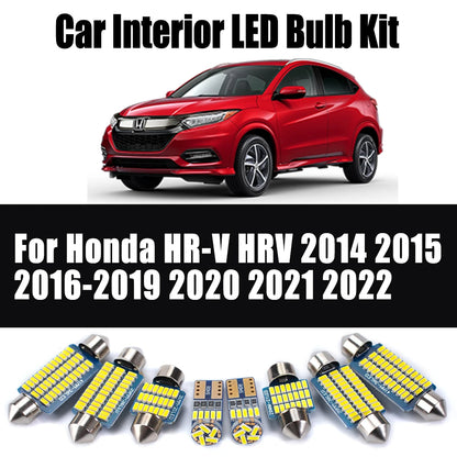 12Pcs Canbus LED Interior Map Dome Sun Visor Light Kit For Honda HR-V HRV 2014 - 2017 2018 2019 2020 2021 2022 Car Ceiling Bulbs