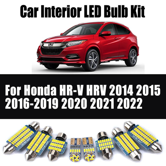 12Pcs Canbus LED Interior Map Dome Sun Visor Light Kit For Honda HR-V HRV 2014 - 2017 2018 2019 2020 2021 2022 Car Ceiling Bulbs