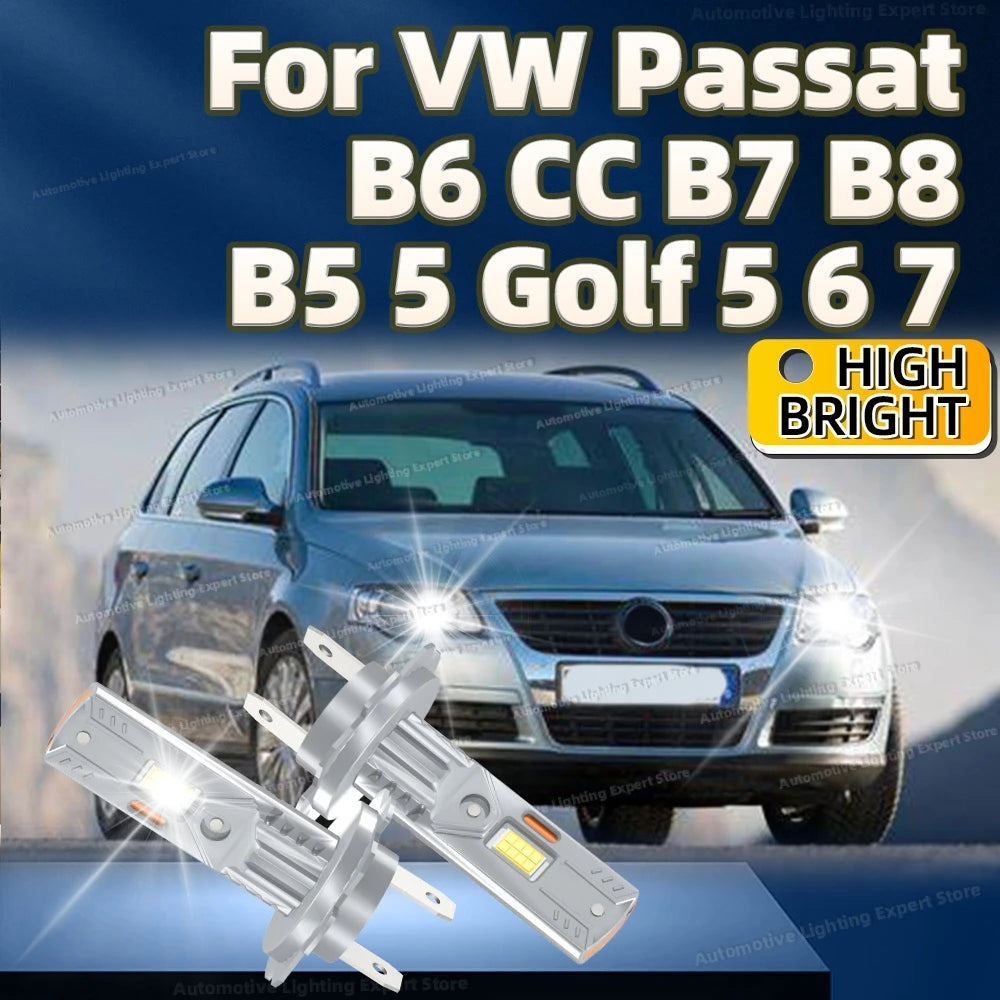 2Pcs H7 LED Headlight Bulbs CANBUS 30000LM 6000K Car Light Lamp 12V Plug and Play For VW Passat B6 CC B7 B8 B5 5 Golf 5 6 7