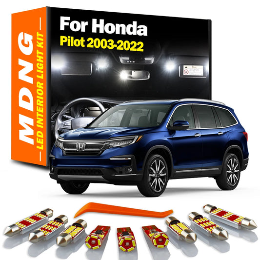 MDNG Canbus Sun Visor Trunk Bulbs For Honda Pilot 2003- 2016 2017 2018 2019 2020 2021 2022 Car LED Interior Map Dome Light Kit