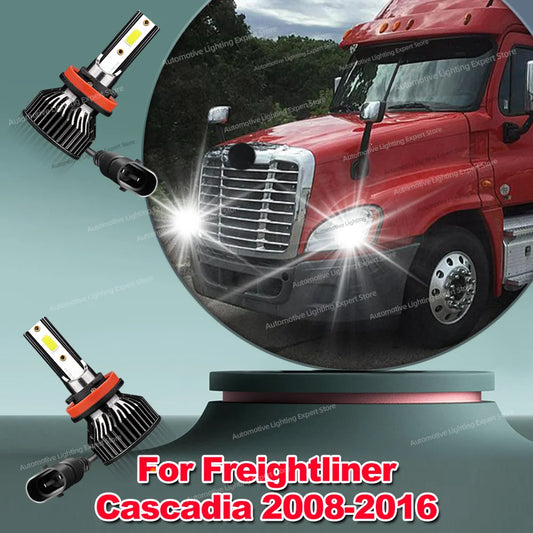 2/4Pcs LED Headlight Bulbs with Fan Canbus Car Lights For Freightliner Cascadia 2008-2016 2009 2010 2011 2012 2013 2014 2015