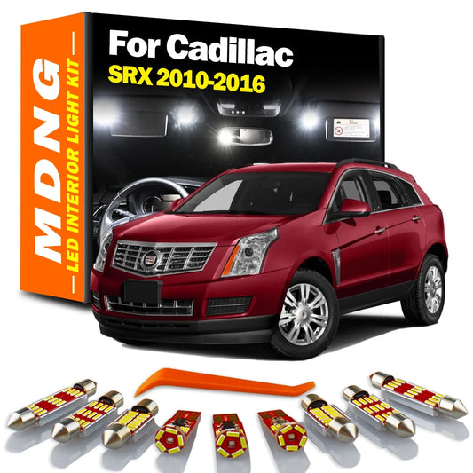 MDNG 21Pcs Interior LED Bulbs Map Dome Trunk Light Kit For Cadillac SRX 2010 2011 2012 2013 2014 2015 2016 Vanity Mirror Lamp