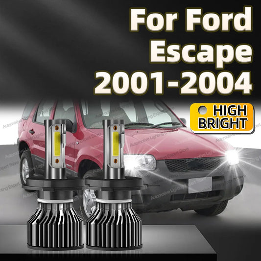 Car Headlight H4 LED Bulb 30000LM Turbo Lamp 12V COB Chip Fan Cooling For Ford Escape 2001 2002 2003 2004 HiLo Beam 6000K