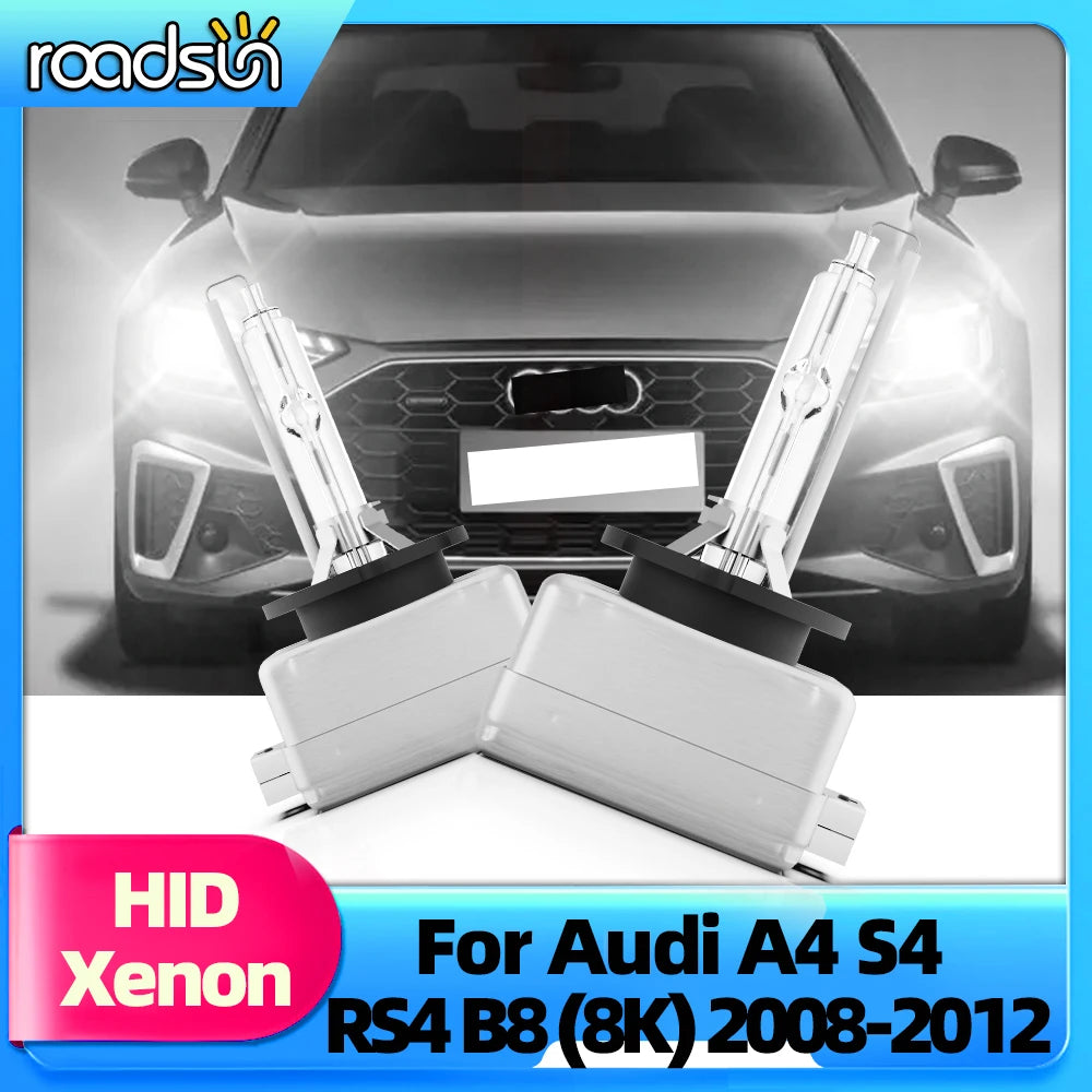 Roadsun 2PCS Xenon HID Headlights D3S 35W For Audi A4 S4 RS4 B8 (8K) 2008 2009 2010 2011 2012 Auto Bulb 6000K 8000K Car Lamp 12V