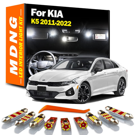 MDNG Canbus Sun Visor Lamp LED Interior Map Trunk Dome Light Kit For KIA K5 2011-2016 2017 2018 2019 2020 2021 2022 Accessories
