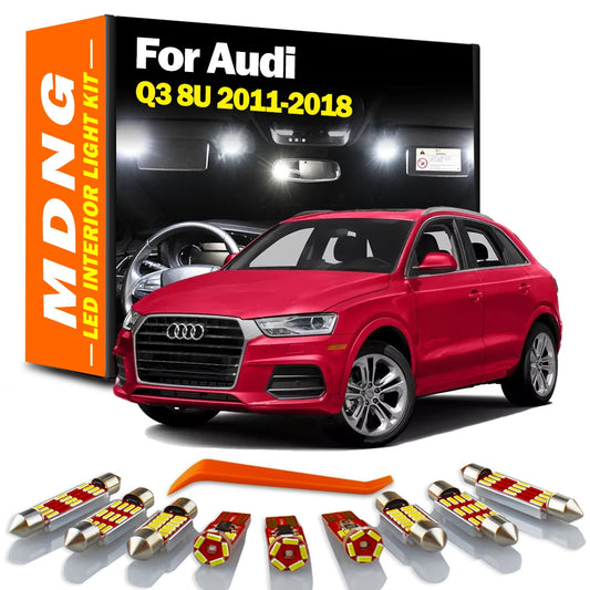 19Pcs LED Interior Luggage Door Light Kit For Audi Q3 8U 2011 2012 2013 2014 2015 2016 2017 2018 Car Reading Bulbs Accessories