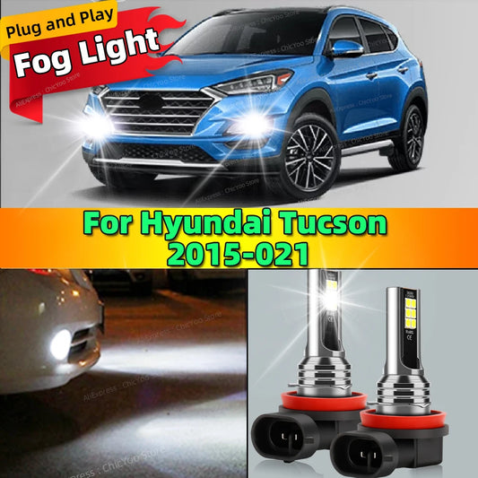 2Pcs 12V 6000K Front Fog Light LED Bulb Accessories Lamp Canbus For Hyundai Tucson 2015 2016 2017 2018 2019 2021