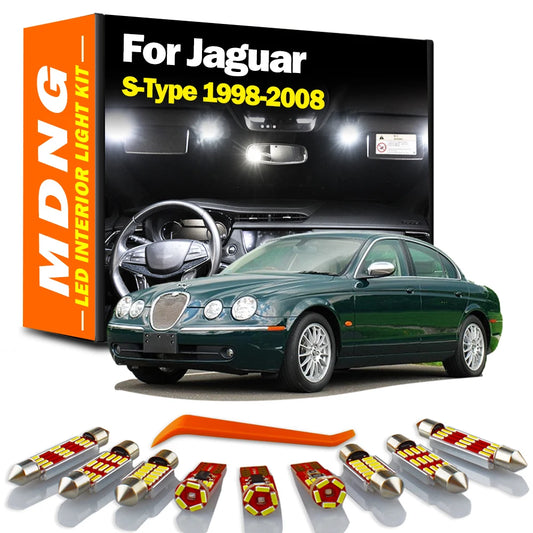 LED Interior Dome Map Mirror Light Kit For Jaguar S-Type X200 X202 X204 X206 1998- 2002 2003 2004 2005 2006 2007 2008 Car Bulbs