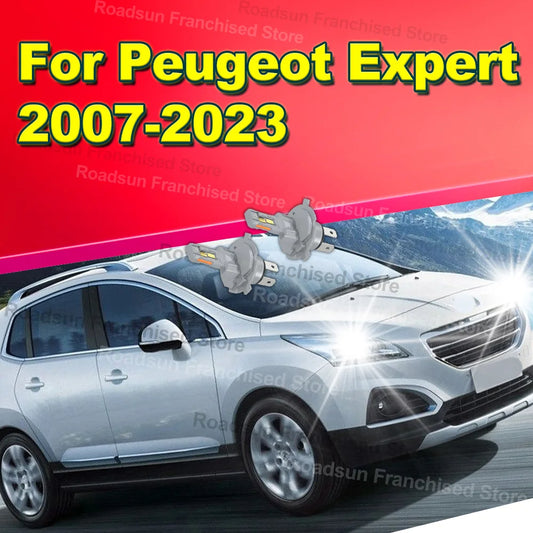 2Pcs Hi/Lo Beam Front Headlights Plug&Play For Peugeot Expert 2007-2023 2008 2009 2010 2011 2012 2013 2014 2015 2016 2017 2018