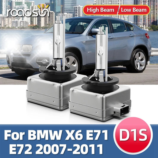 Roadsun 2PCS For BMW X6 E71 E72 2007 2008 2009 2010 2011 HID Xenon D1S 6000K 8000K Headlight Bulbs DC 12V Auto Car Headlamps 35W