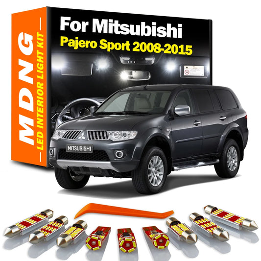 MDNG 17Pcs Car Bulbs LED Interior Dome Light Kit For Mitsubishi Pajero Montero Sport MK2 2008 2009 2010 2011 2012 2013 2014 2015