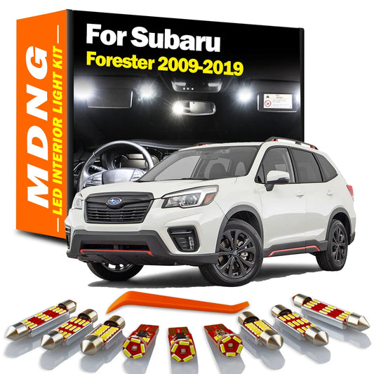 MDNG 10Pcs Canbus No Error Indoor Lamp For Subaru Forester 2009 2010-2019 LED Interior Map Dome Light Bulbs Kit Car Accessories