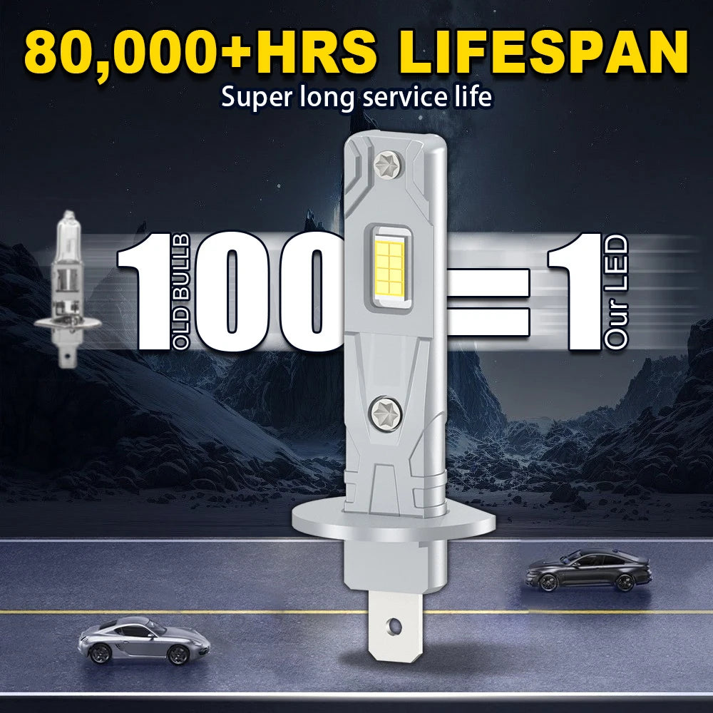 2PCS Powerful 1:1 LED Headlight Bulbs H7 H4 H11 H1 Copper Tube H8 9005 HB3 9006 HB4 50000LM 300W CSP 3570 Chips Led Car Headlamp
