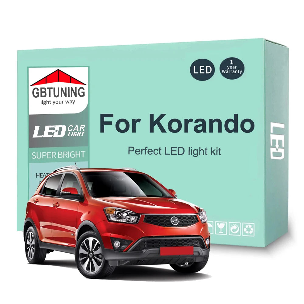 11Pcs LED Interior Light Bulb Kit For Ssangyong Korando 2011 2012 2013 2014 2015 2016 2017 2018 Car Map Trunk Canbus No Error