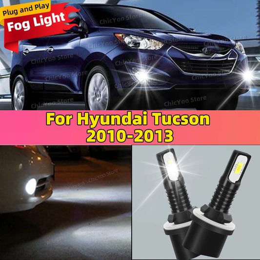 2pcs Led Canbus No Error Car Bulb High Power White Fog Light For Hyundai Tucson 2010 2011 2012 2013 6000K Plug and Play